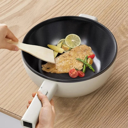 【4L大容量】スチーム機能付き多機能電気フライパン｜ノンスティック・ポータブル調理器